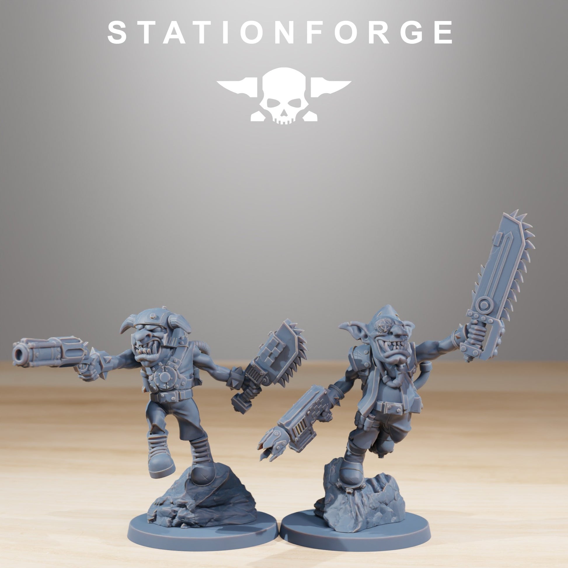 Orks Gobs Jetsters (10 Units), proxy miniature, squad, 28mm heroic scale unpainted resin, view 7