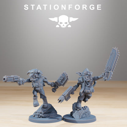 Orks Gobs Jetsters (10 Units), proxy miniature, squad, 28mm heroic scale unpainted resin, view 7