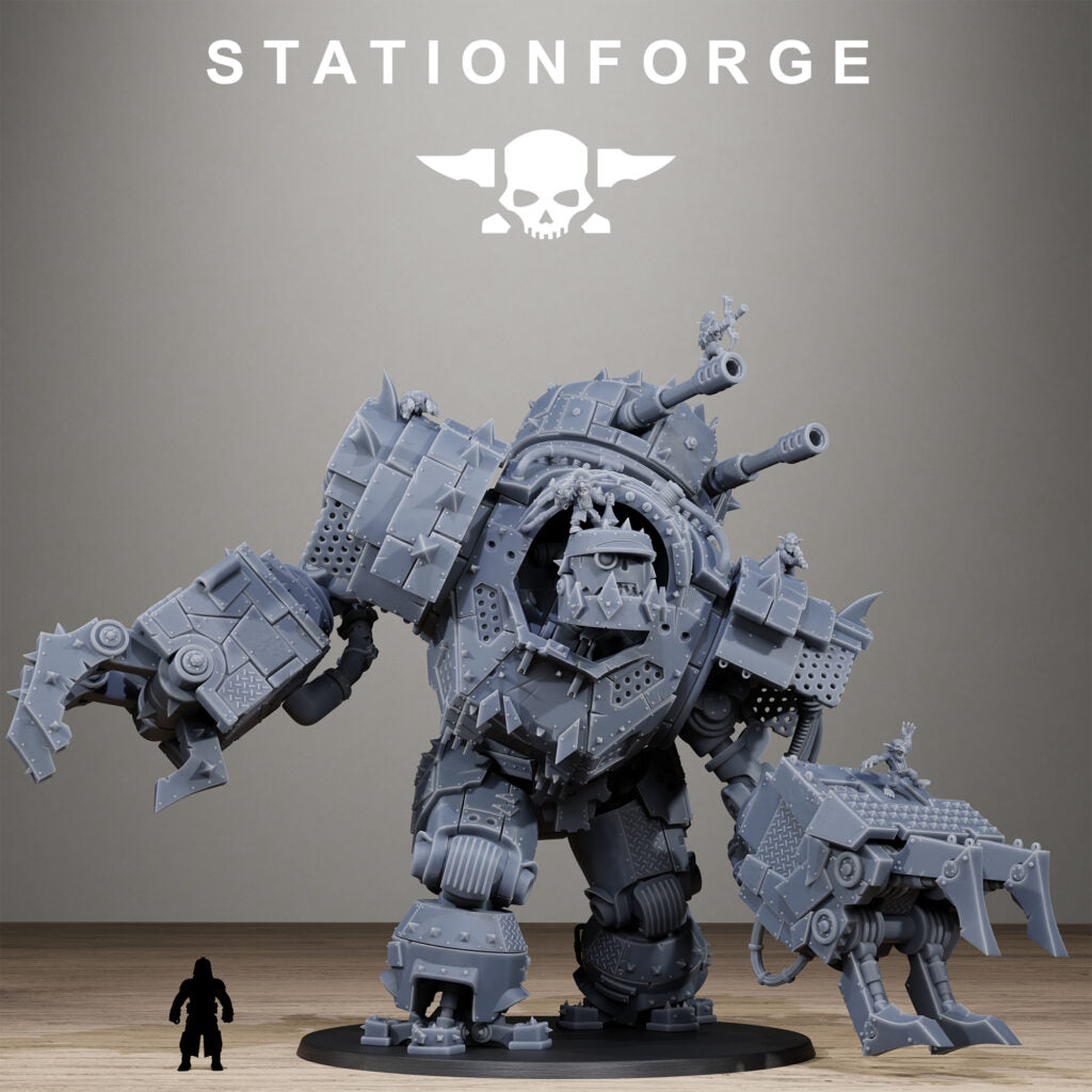 Orks Iron Giant, proxy miniature, 28mm heroic scale unpainted resin, view 2