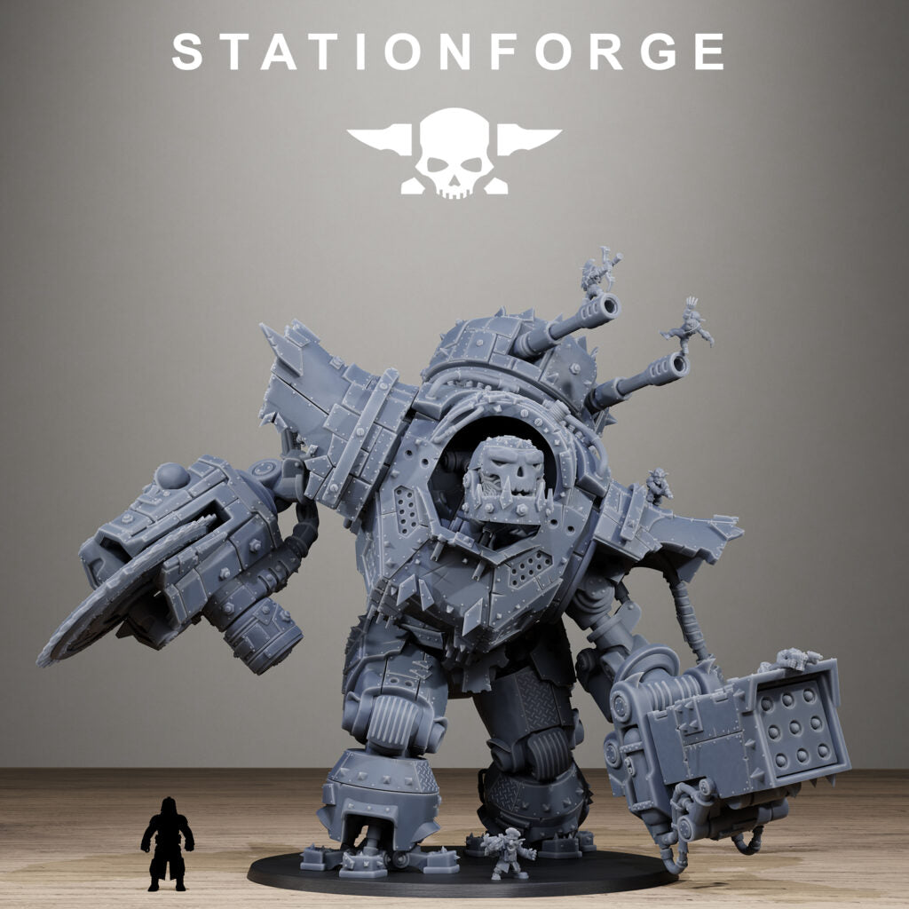 Orks Iron Giant, proxy miniature, 28mm heroic scale unpainted resin, view 3