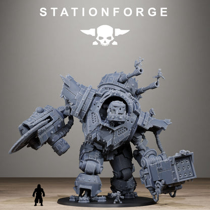 Orks Iron Giant, proxy miniature, 28mm heroic scale unpainted resin, view 3