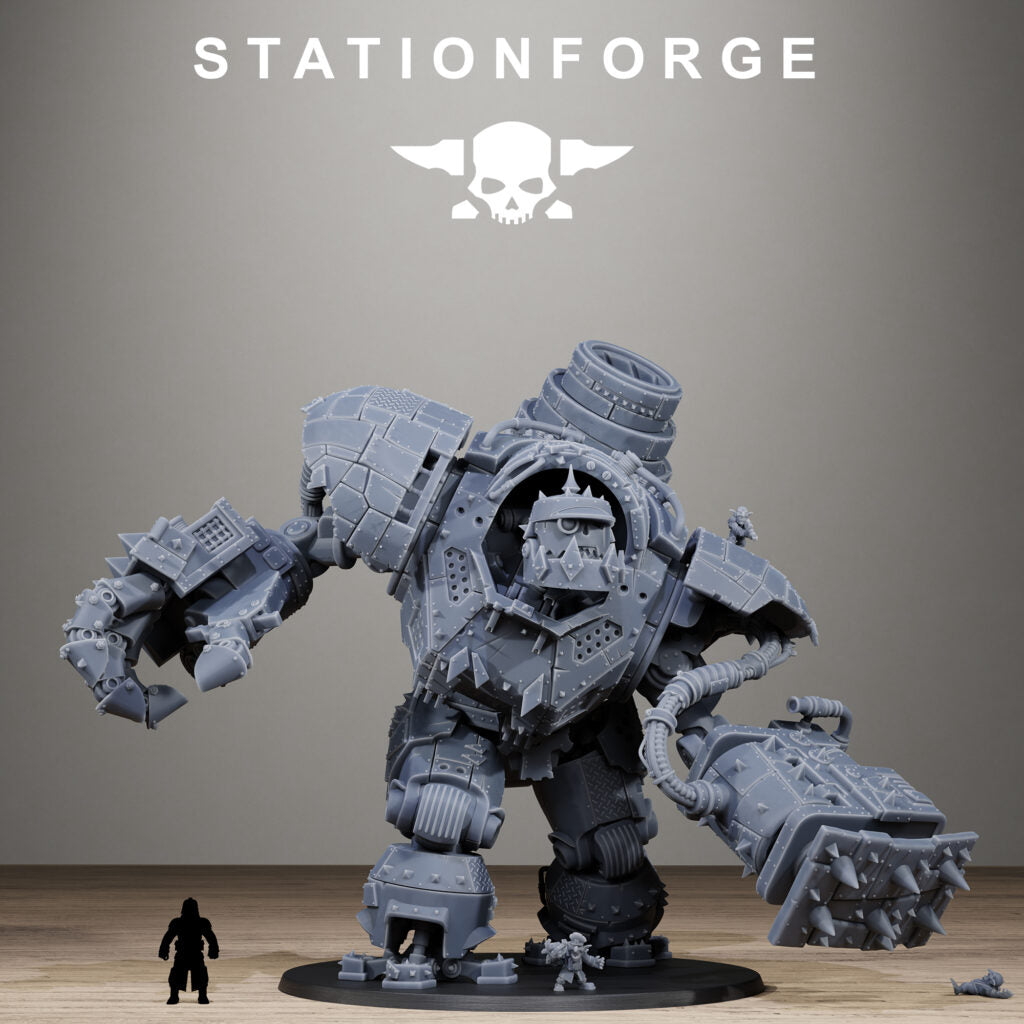Orks Iron Giant, proxy miniature, 28mm heroic scale unpainted resin, view 4