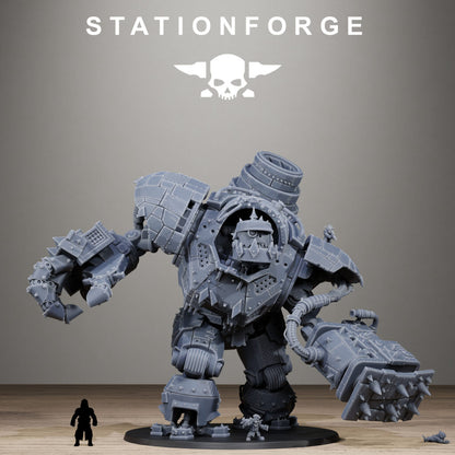 Orks Iron Giant, proxy miniature, 28mm heroic scale unpainted resin, view 4
