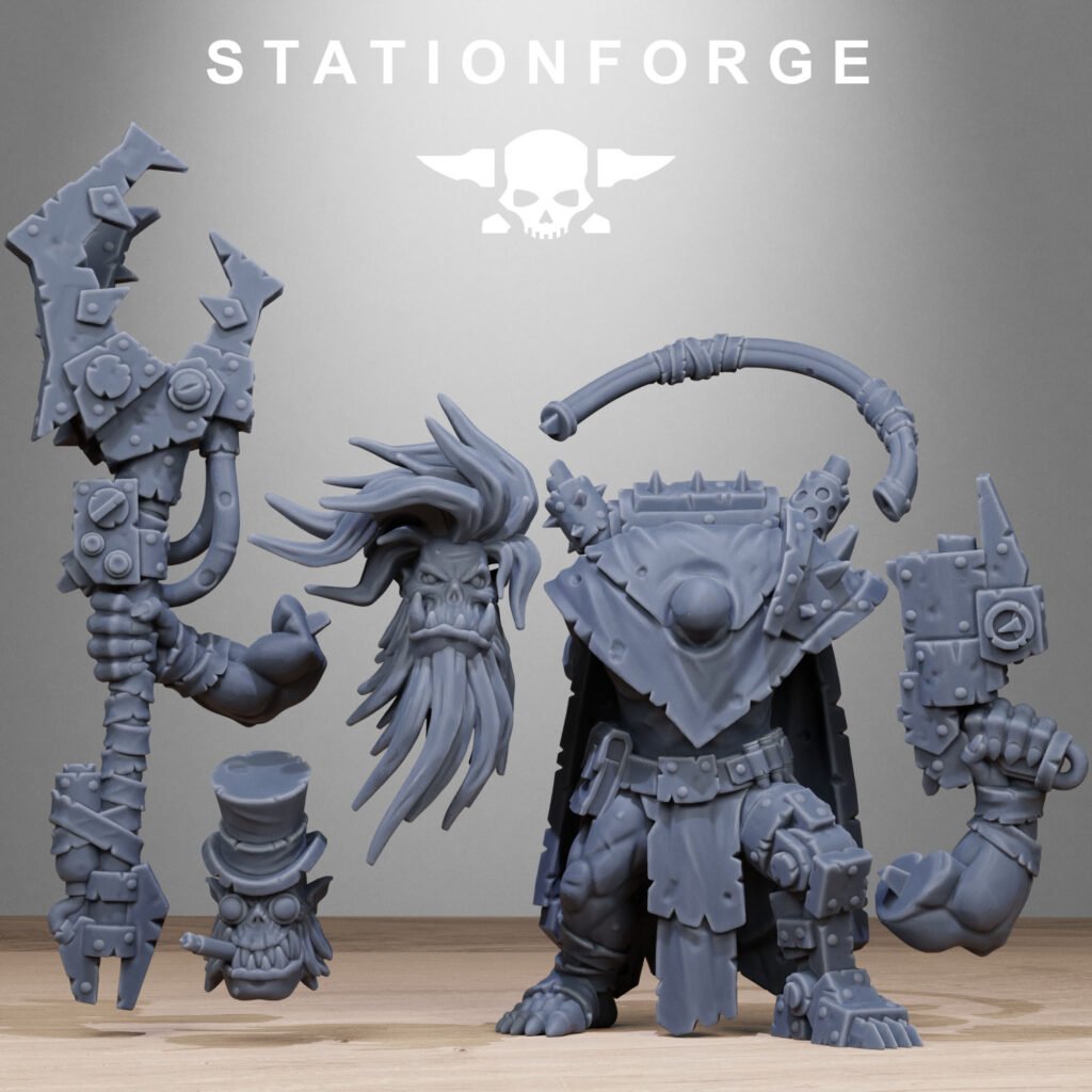 Orks Madman, proxy miniature, 28mm heroic scale unpainted resin, view 4