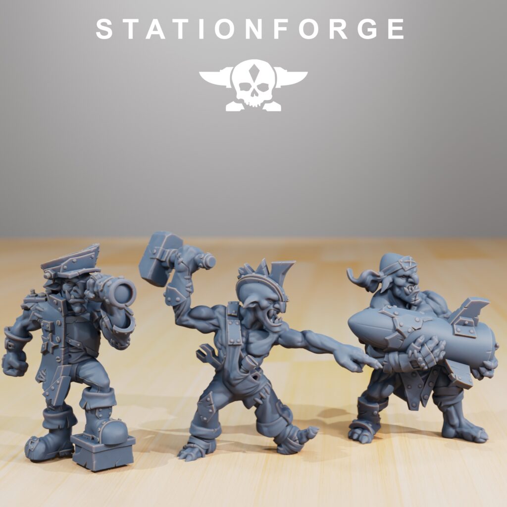 Orks Mega Steppa, proxy miniature, 28mm heroic scale unpainted resin, view 2