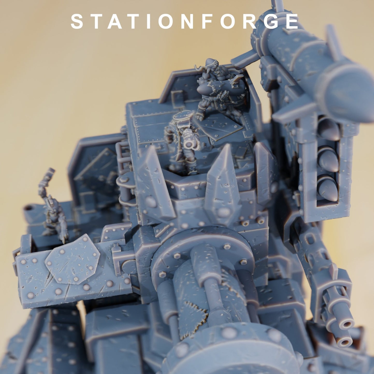 Orks Mega Steppa, proxy miniature, 28mm heroic scale unpainted resin, view 3