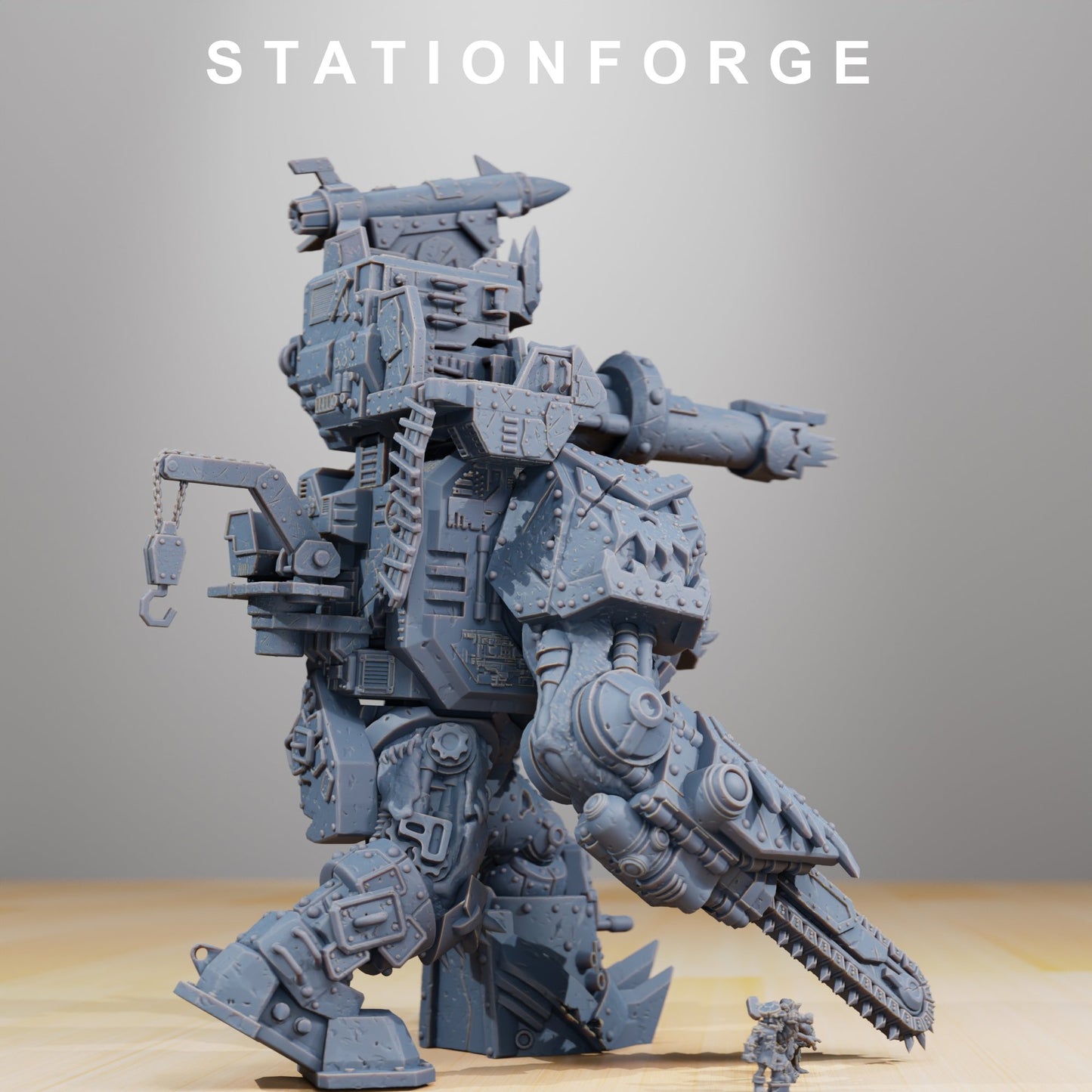 Orks Mega Steppa, proxy miniature, 28mm heroic scale unpainted resin, view 5