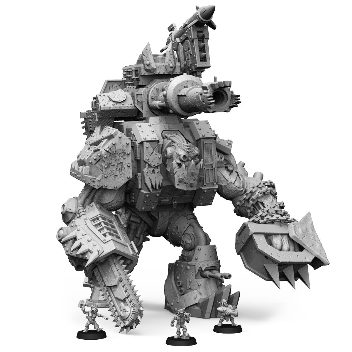 Orks Mega Steppa, proxy miniature, 28mm heroic scale unpainted resin, view 8