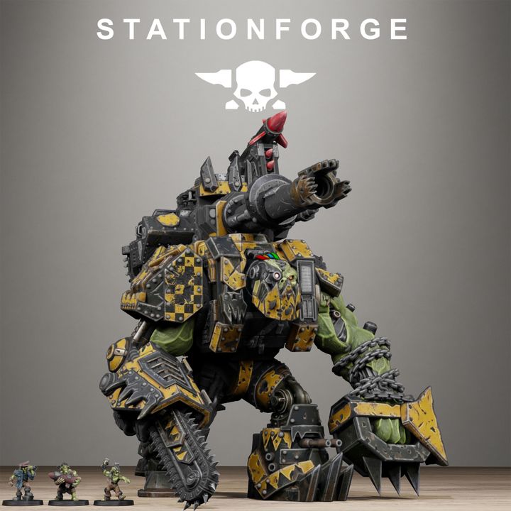 Orks Mega Steppa, proxy miniature, 28mm heroic scale unpainted resin, view 10
