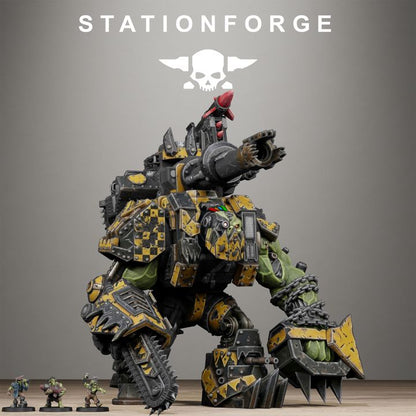 Orks Mega Steppa, proxy miniature, 28mm heroic scale unpainted resin, view 10