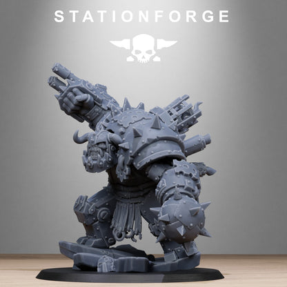 Orks Metjaw Boss, proxy miniature, character, 28mm heroic scale unpainted resin, view 3