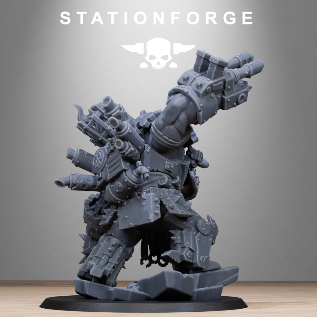 Orks Metjaw Boss, proxy miniature, character, 28mm heroic scale unpainted resin, view 6