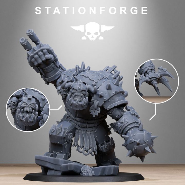 Orks Metjaw Boss, proxy miniature, character, 28mm heroic scale unpainted resin, view 9
