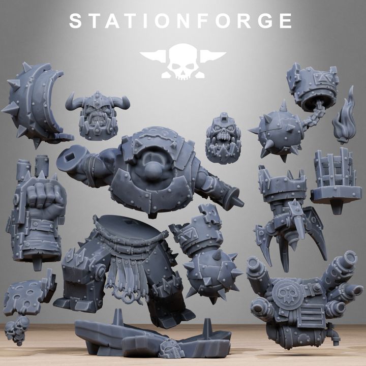 Orks Metjaw Boss, proxy miniature, character, 28mm heroic scale unpainted resin, view 10