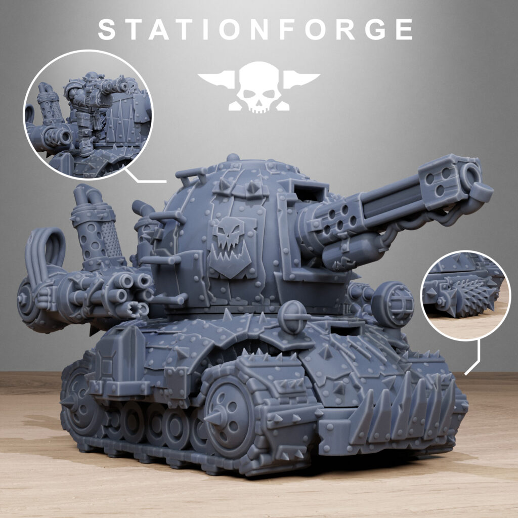 Orks Mini Tank, proxy miniature, 28mm heroic scale unpainted resin