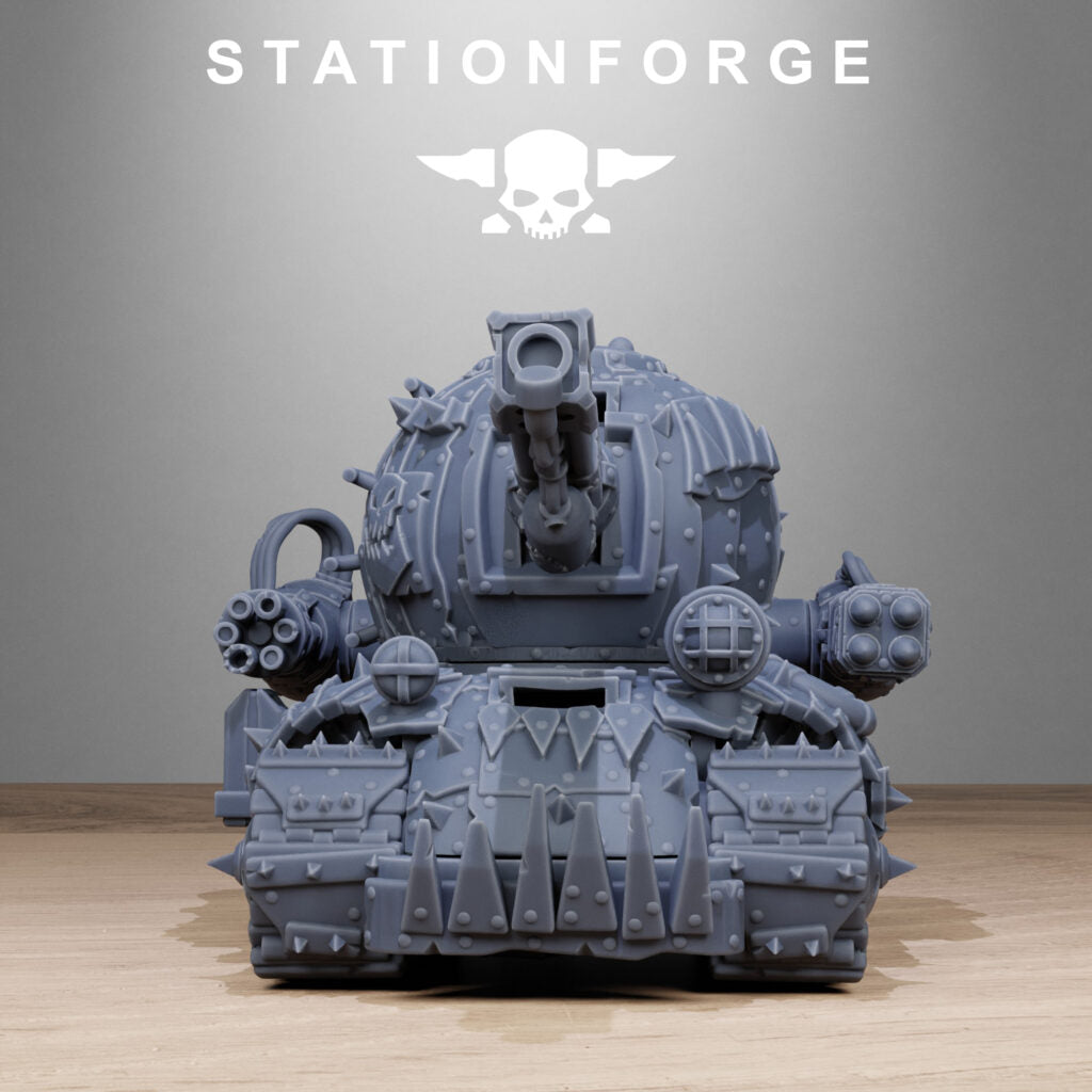 Orks Mini Tank, proxy miniature, 28mm heroic scale unpainted resin, view 2