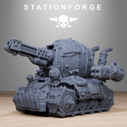 Orks Mini Tank, proxy miniature, 28mm heroic scale unpainted resin, view 3