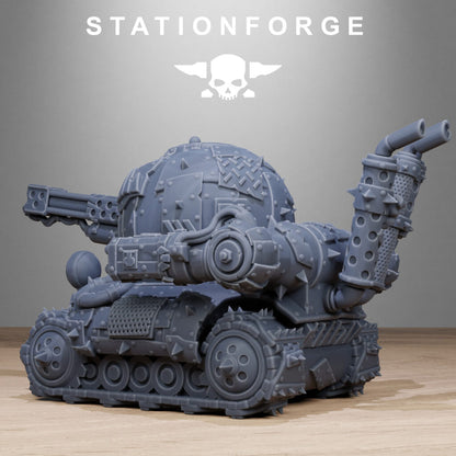 Orks Mini Tank, proxy miniature, 28mm heroic scale unpainted resin, view 4