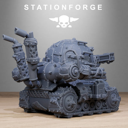 Orks Mini Tank, proxy miniature, 28mm heroic scale unpainted resin, view 6