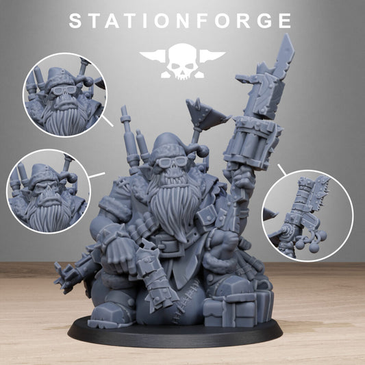 Orks Santa Chaos, proxy miniature, 28mm heroic scale unpainted resin