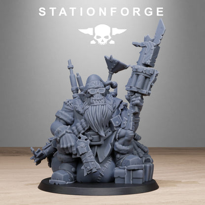 Orks Santa Chaos, proxy miniature, 28mm heroic scale unpainted resin, view 2