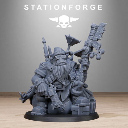Orks Santa Chaos, proxy miniature, 28mm heroic scale unpainted resin, view 3