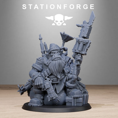 Orks Santa Chaos, proxy miniature, 28mm heroic scale unpainted resin, view 4