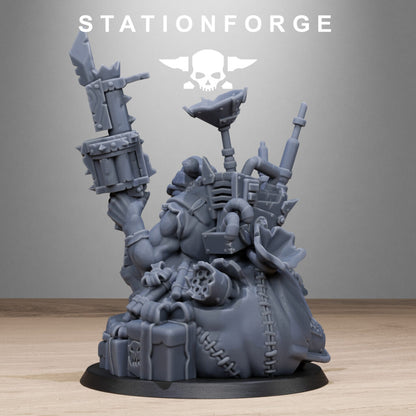 Orks Santa Chaos, proxy miniature, 28mm heroic scale unpainted resin, view 6