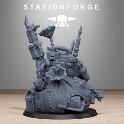 Orks Santa Chaos, proxy miniature, 28mm heroic scale unpainted resin, view 7