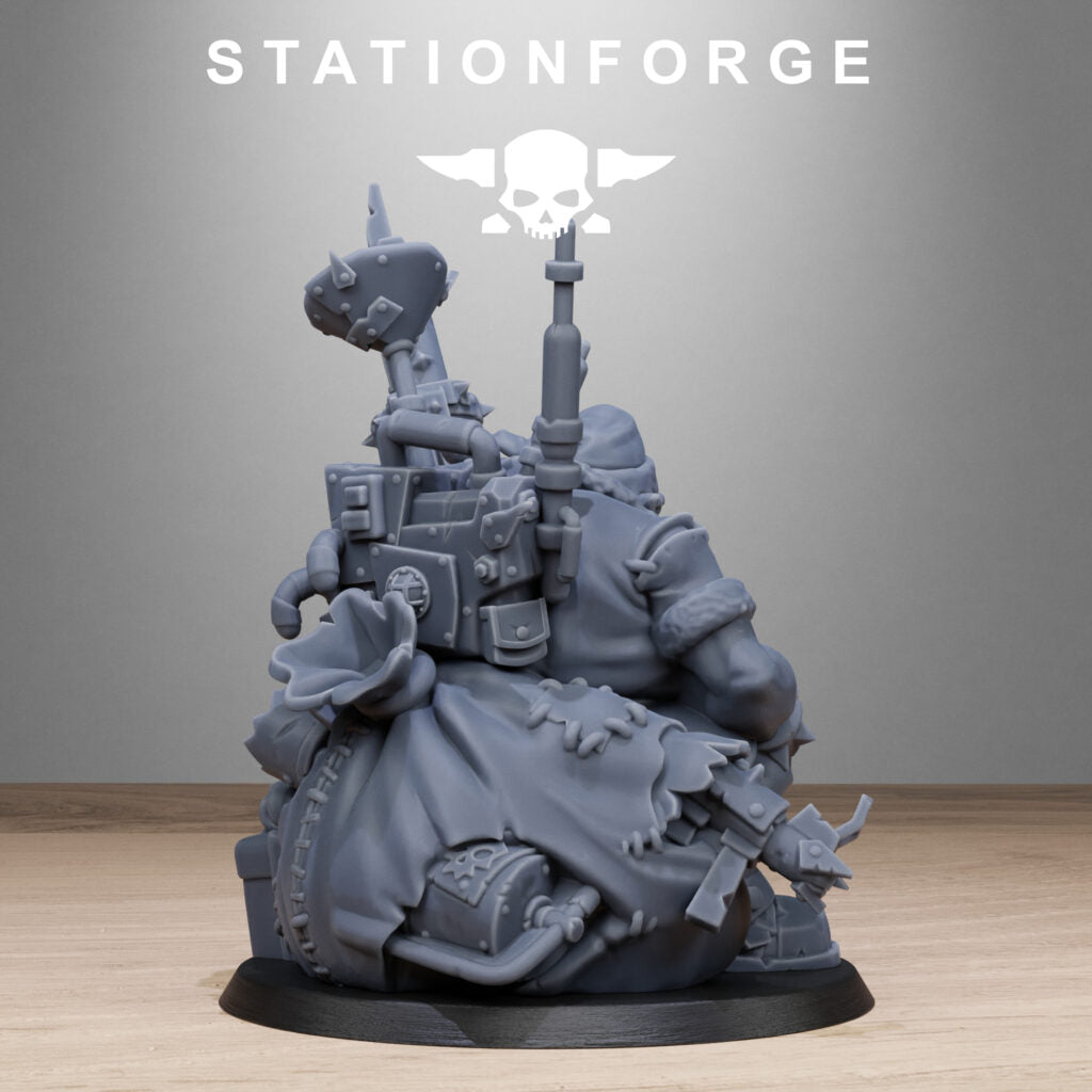 Orks Santa Chaos, proxy miniature, 28mm heroic scale unpainted resin, view 8