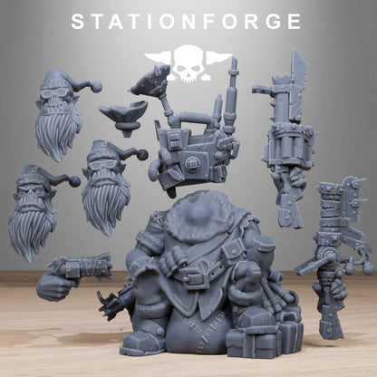 Orks Santa Chaos, proxy miniature, 28mm heroic scale unpainted resin, view 10