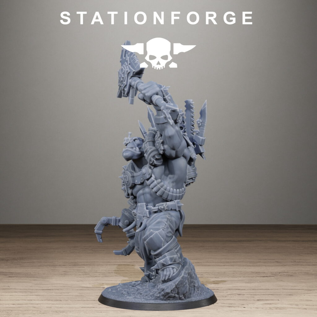 Orks Strangeboy, proxy miniature, 28mm heroic scale unpainted resin, view 3