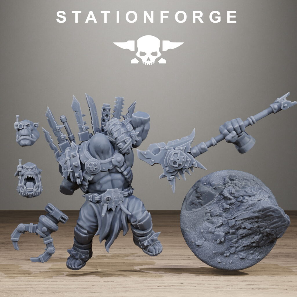 Orks Strangeboy, proxy miniature, 28mm heroic scale unpainted resin, view 8