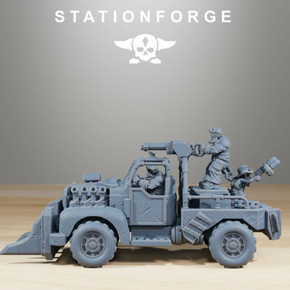 Orks Truck, proxy miniature, vehicle, 28mm heroic scale unpainted resin, view 3
