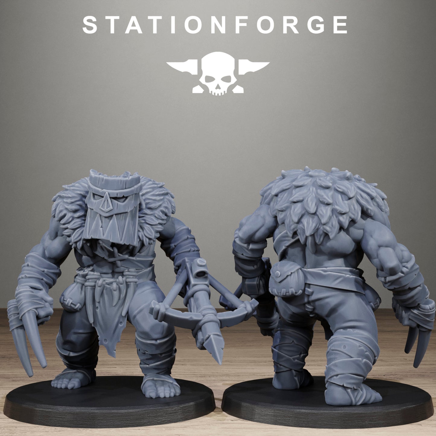 Orks Wild Squad, proxy miniature, 28mm heroic scale unpainted resin, view 4