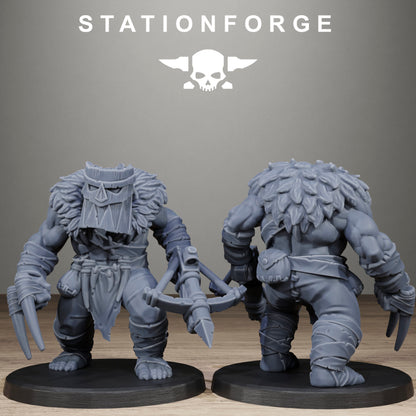 Orks Wild Squad, proxy miniature, 28mm heroic scale unpainted resin, view 4