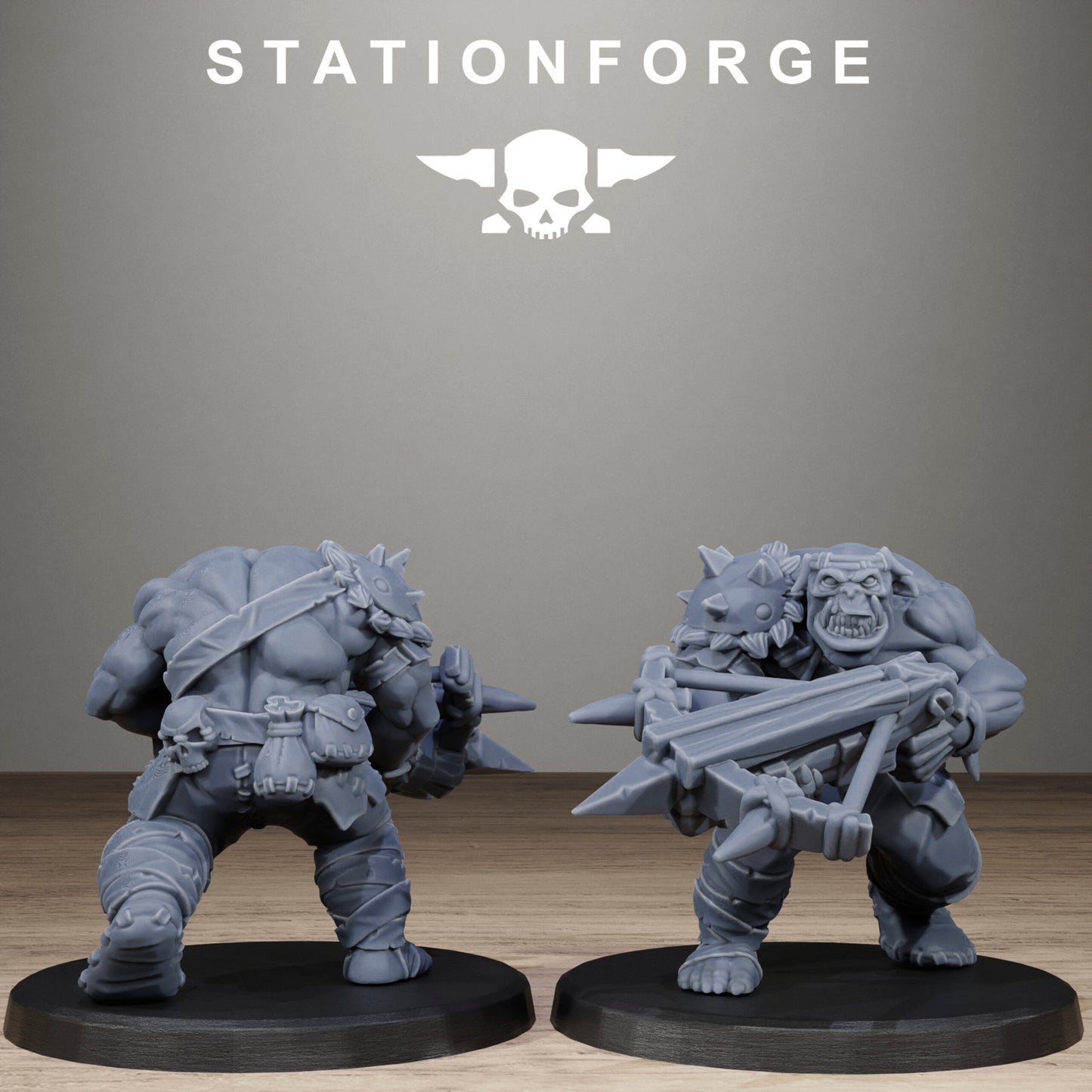Orks Wild Squad, proxy miniature, 28mm heroic scale unpainted resin, view 5