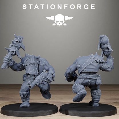 Orks Wild Squad, proxy miniature, 28mm heroic scale unpainted resin, view 6