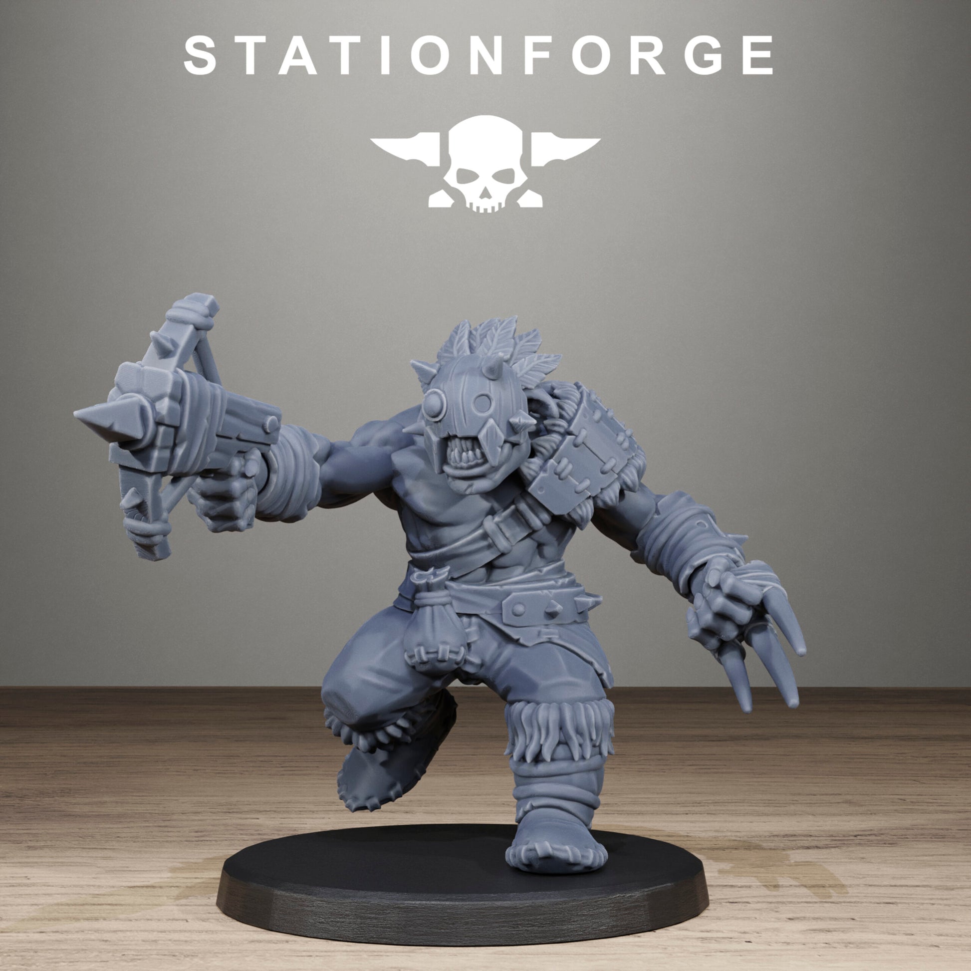 Orks Wild Squad, proxy miniature, 28mm heroic scale unpainted resin, view 8