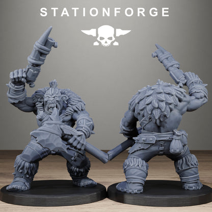 Orks Wild Squad, proxy miniature, 28mm heroic scale unpainted resin, view 10
