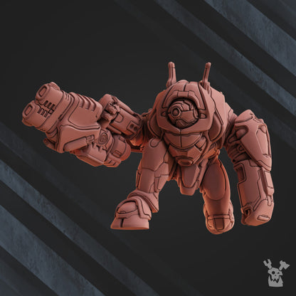 Tuai Cyber Ghosts Squad, proxy miniature, 28mm heroic scale unpainted resin, view 5
