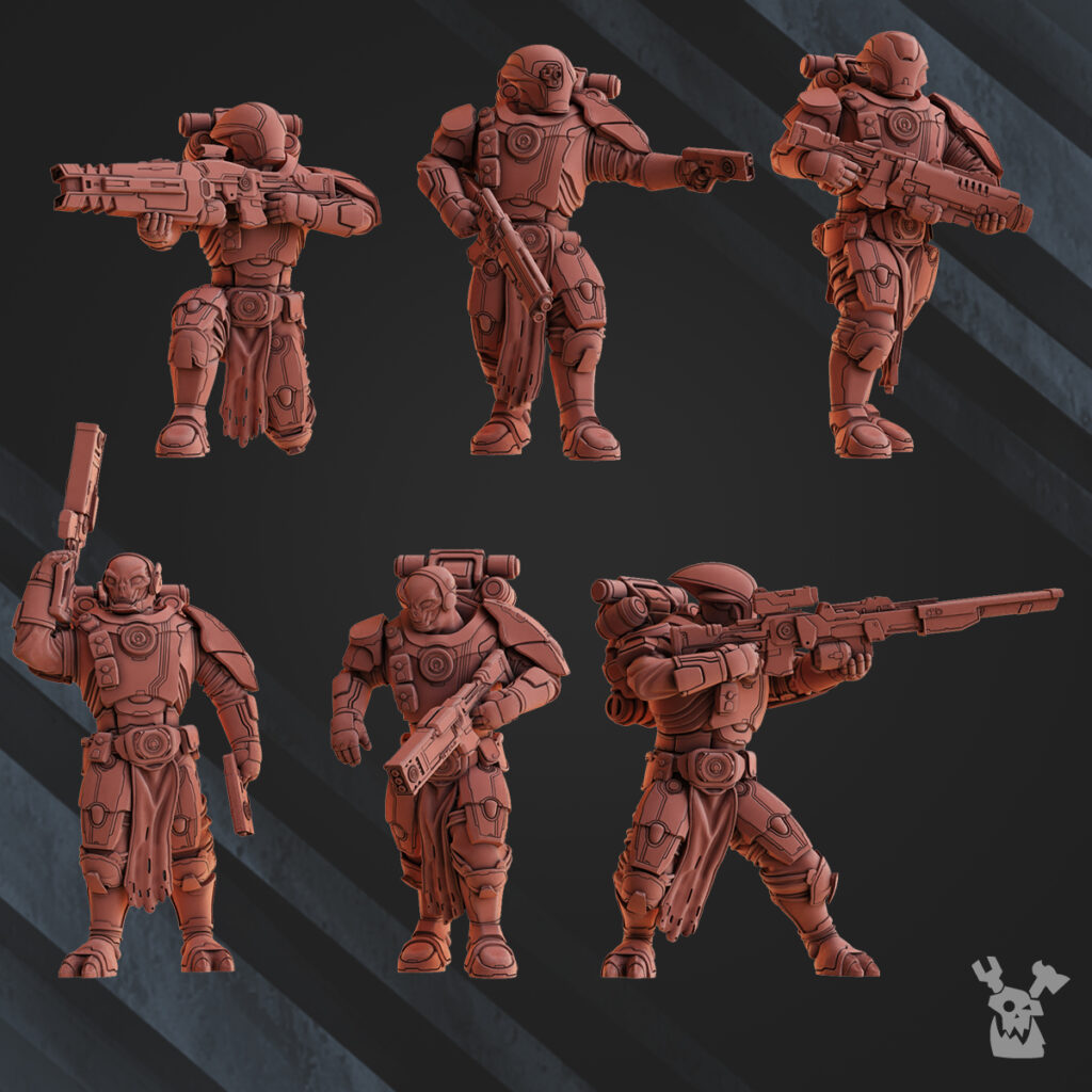 Tuai Operations Team, proxy miniature, squad, 28mm heroic scale unpainted resin