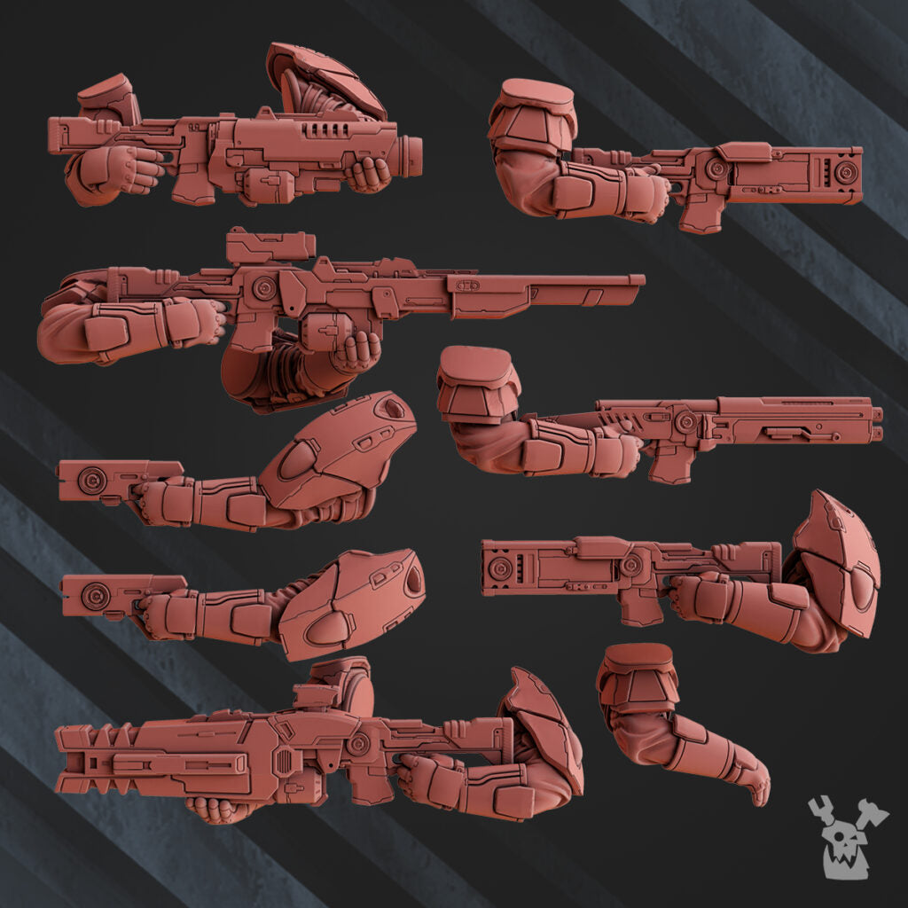 Tuai Operations Team, proxy miniature, squad, 28mm heroic scale unpainted resin, view 4