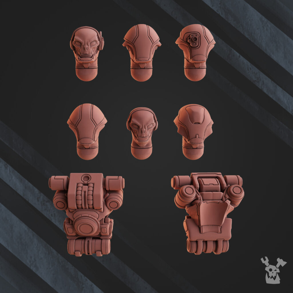 Tuai Operations Team, proxy miniature, squad, 28mm heroic scale unpainted resin, view 5