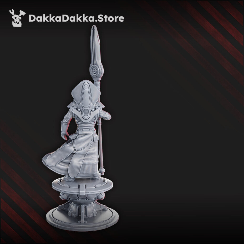 Tuai Spectral, proxy miniature, 28mm heroic scale unpainted resin, view 3