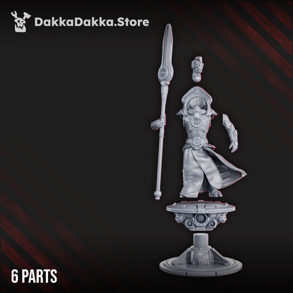 Tuai Spectral, proxy miniature, 28mm heroic scale unpainted resin, view 4