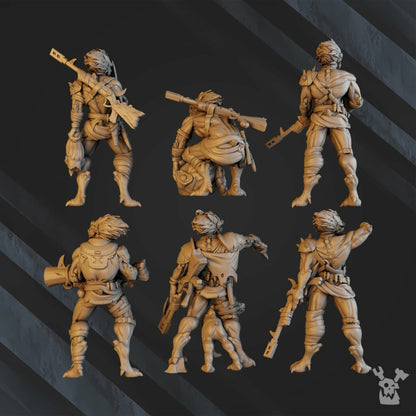 Tuai Anunnaki Tribe Hunters (10 Units), proxy miniature, squad, 28mm heroic scale unpainted resin, view 4