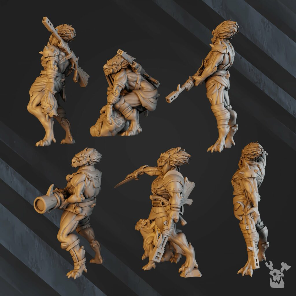 Tuai Anunnaki Tribe Hunters (10 Units), proxy miniature, squad, 28mm heroic scale unpainted resin, view 5