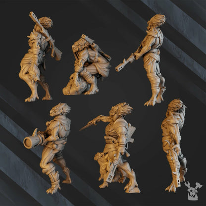 Tuai Anunnaki Tribe Hunters (10 Units), proxy miniature, squad, 28mm heroic scale unpainted resin, view 5