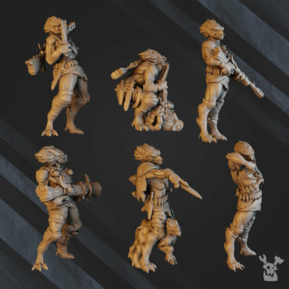 Tuai Anunnaki Tribe Hunters (10 Units), proxy miniature, squad, 28mm heroic scale unpainted resin, view 6